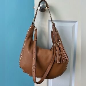 Michael kors brown leather hobo crossbody Lauryn bag